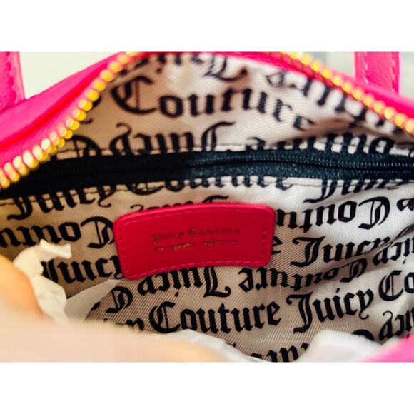 Juicy Couture Pink Sequin Barrel Bag Shoulder Crossbody Glitter Logo Charm NWT - Picture 4 of 6